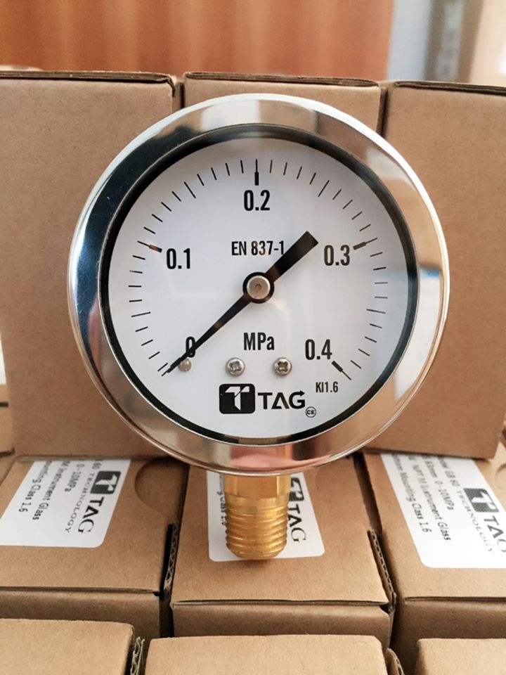 เกจวัดแรงดัน หน้าปัด2.5″ เกลียว 1/4″(2หุน) เกลียวทองเหลืองลงล่าง