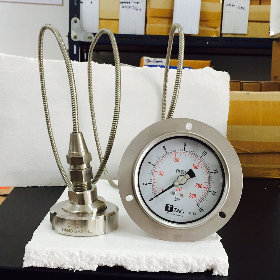 Pressure gauge with Capillary and Diaphragm seal